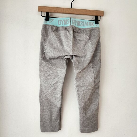 Gymshark Dry Moisture Management Grey Cropped Capri Leggings Seamless Tights S - Picture 2 of 6